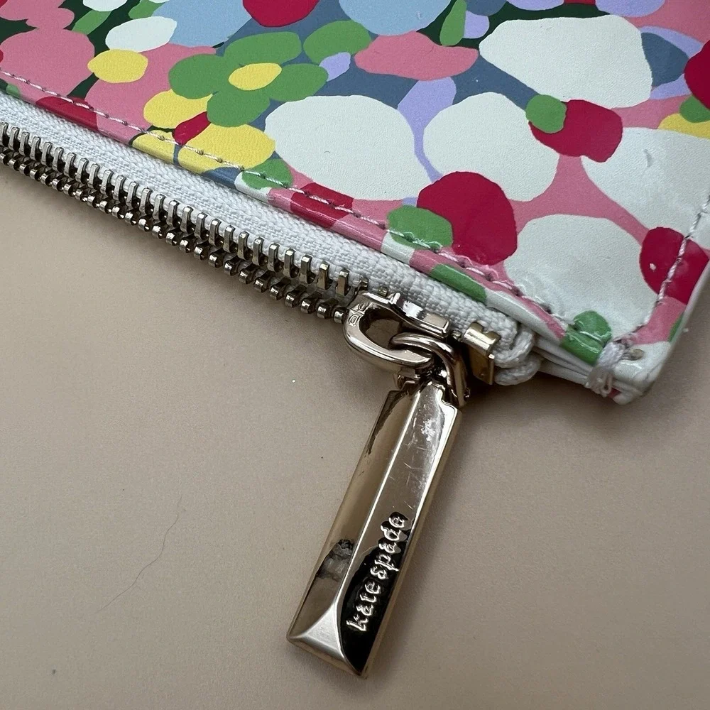 Kate Spade New York Womens Floral Print Pencil Pouch Clutch Large Coinpurse Y2K